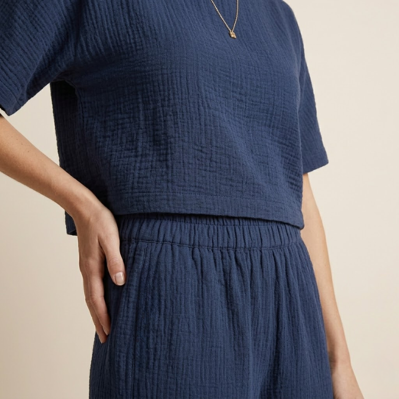 Women's Summer Pantsuit Co-ord Set with Loose Top and Wide Trousers