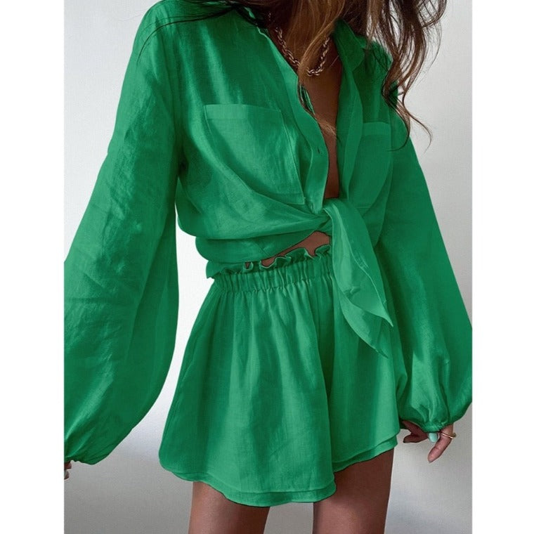 Women's Summer Shirt and Shorts Set