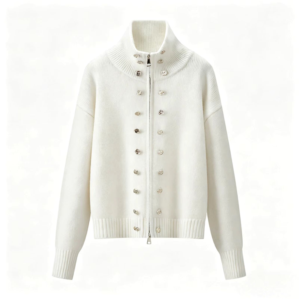 Women's Turtleneck Cardigan Jacket for Cozy Winter Style