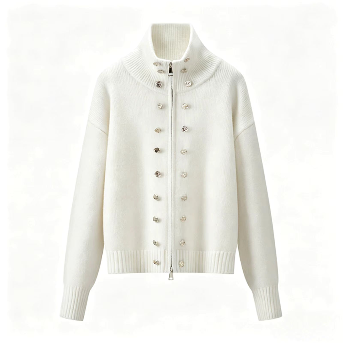 Women's Turtleneck Cardigan Jacket for Cozy Winter Style