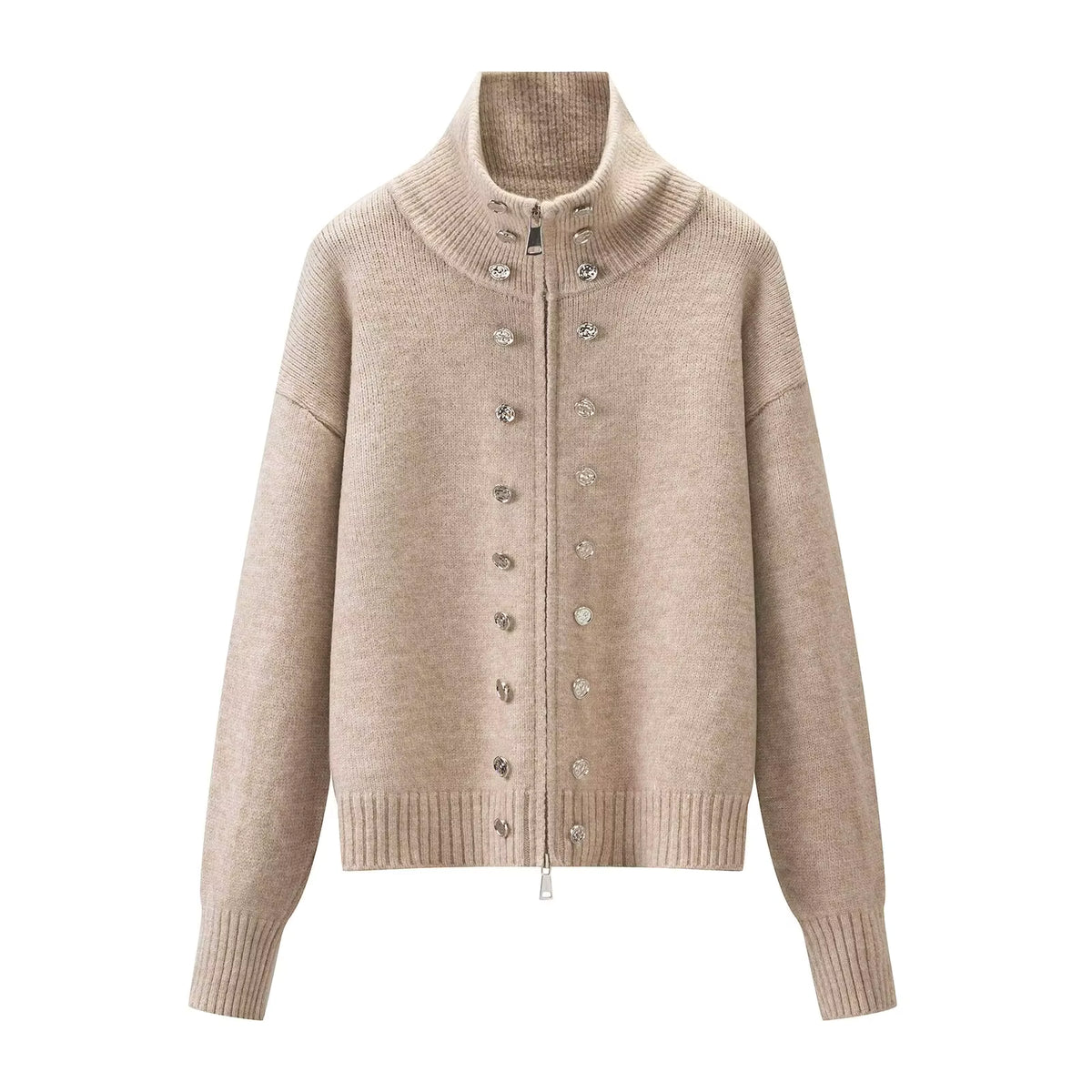 Women's Turtleneck Cardigan Jacket for Cozy Winter Style