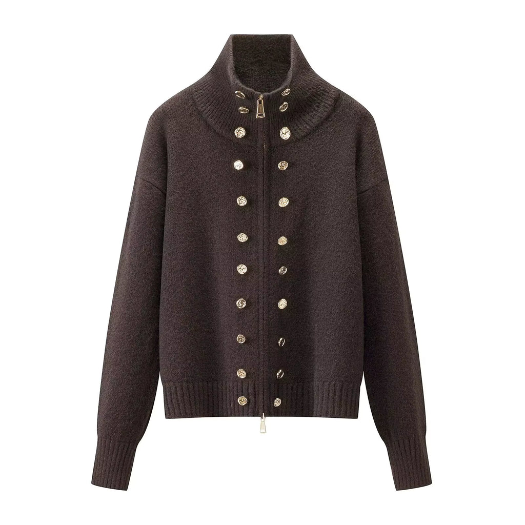 Women's Turtleneck Cardigan Jacket for Cozy Winter Style
