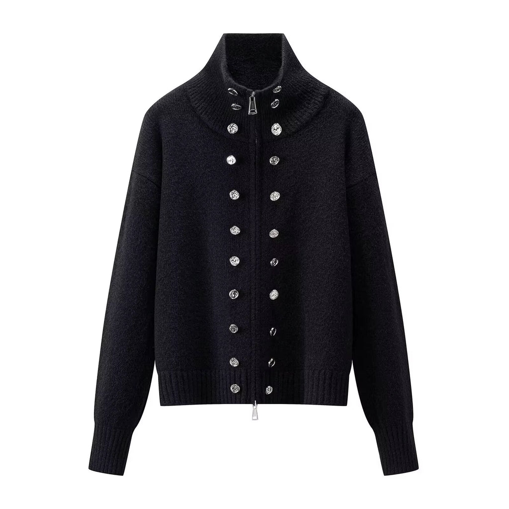 Women's Turtleneck Cardigan Jacket for Cozy Winter Style