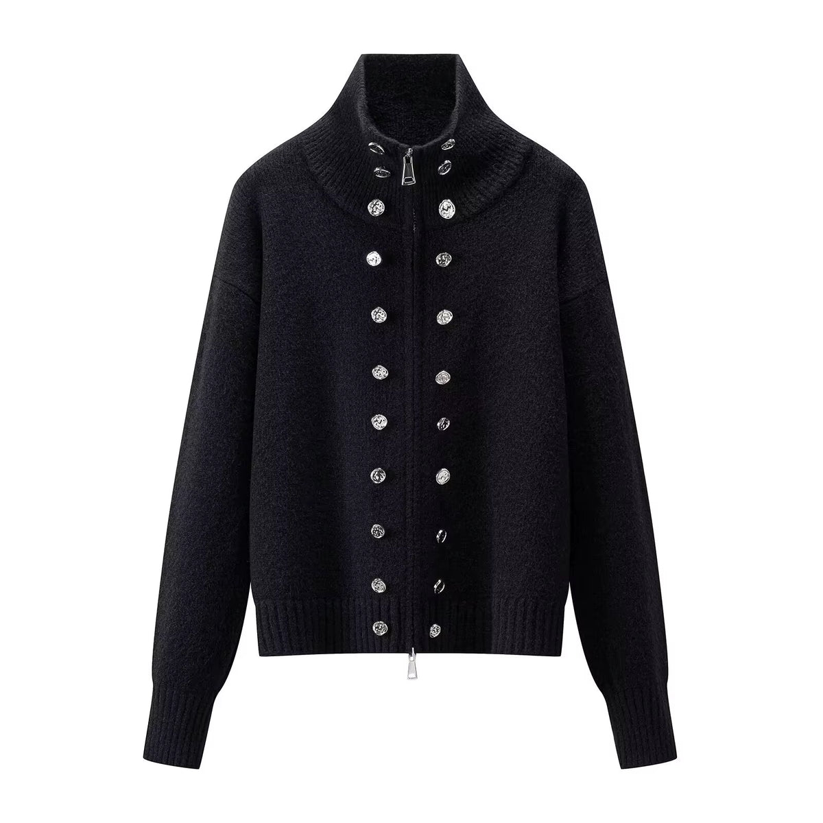 Women's Turtleneck Cardigan Jacket for Cozy Winter Style
