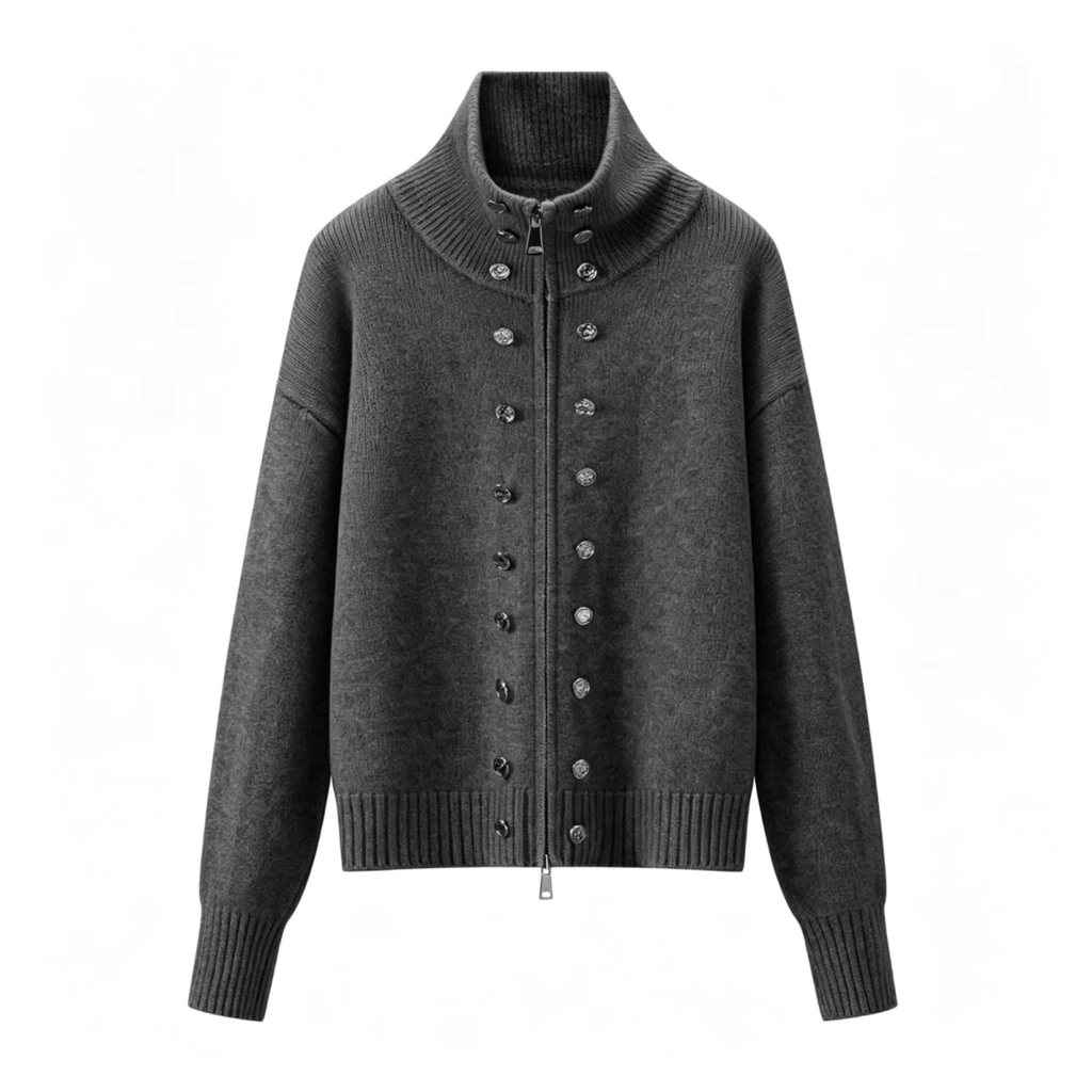 Women's Turtleneck Cardigan Jacket for Cozy Winter Style