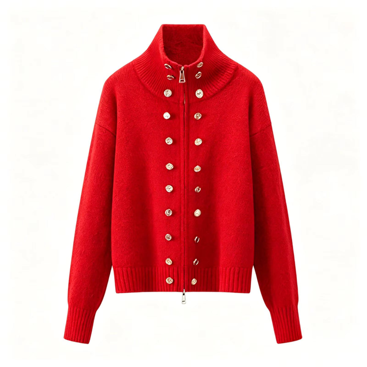 Women's Turtleneck Cardigan Jacket for Cozy Winter Style