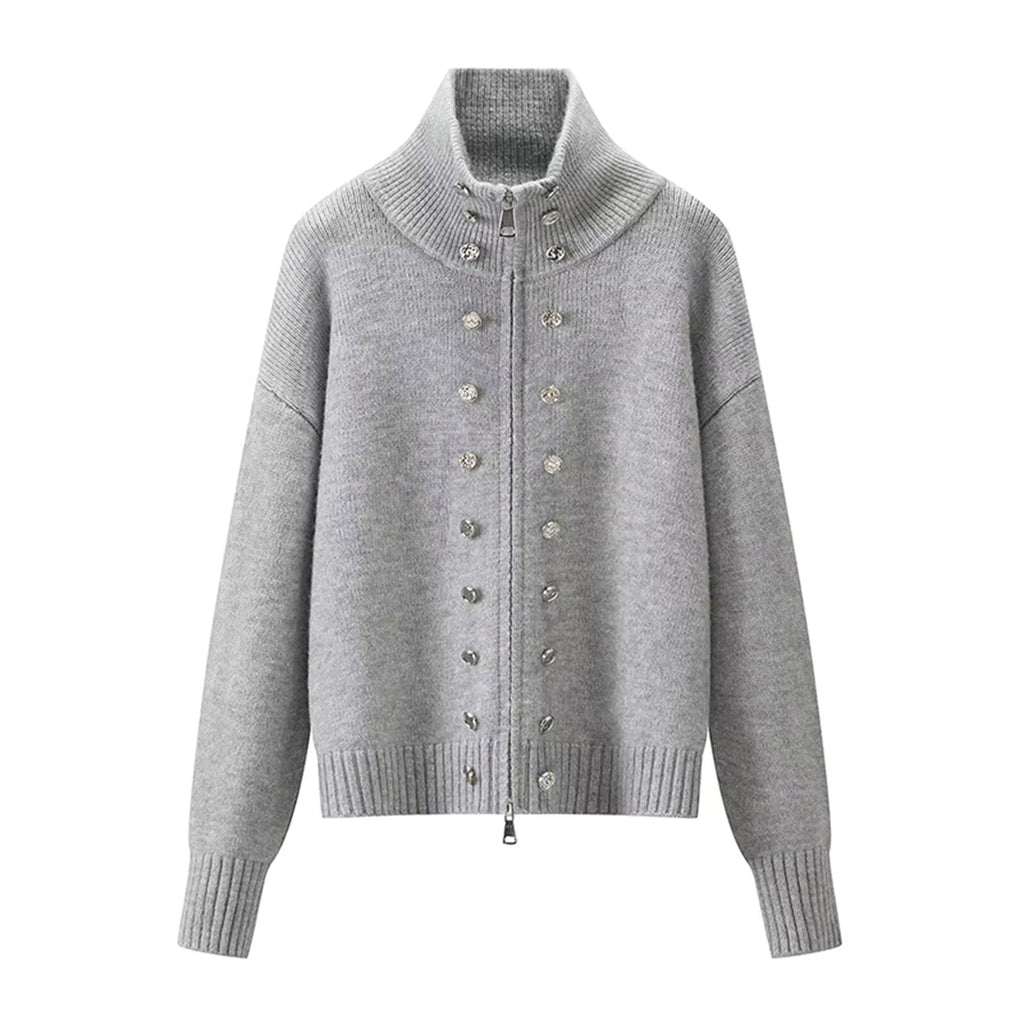 Women's Turtleneck Cardigan Jacket for Cozy Winter Style