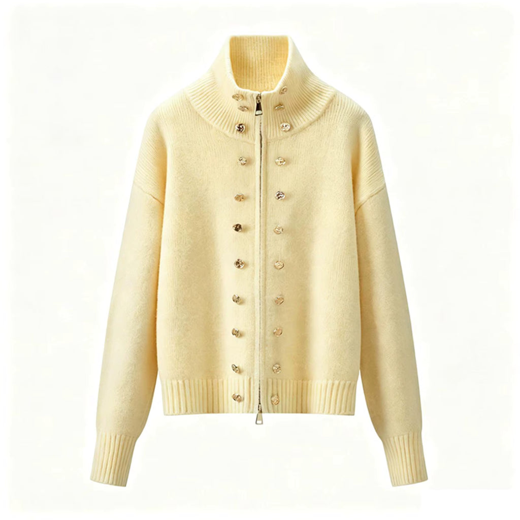 Women's Turtleneck Cardigan Jacket for Cozy Winter Style