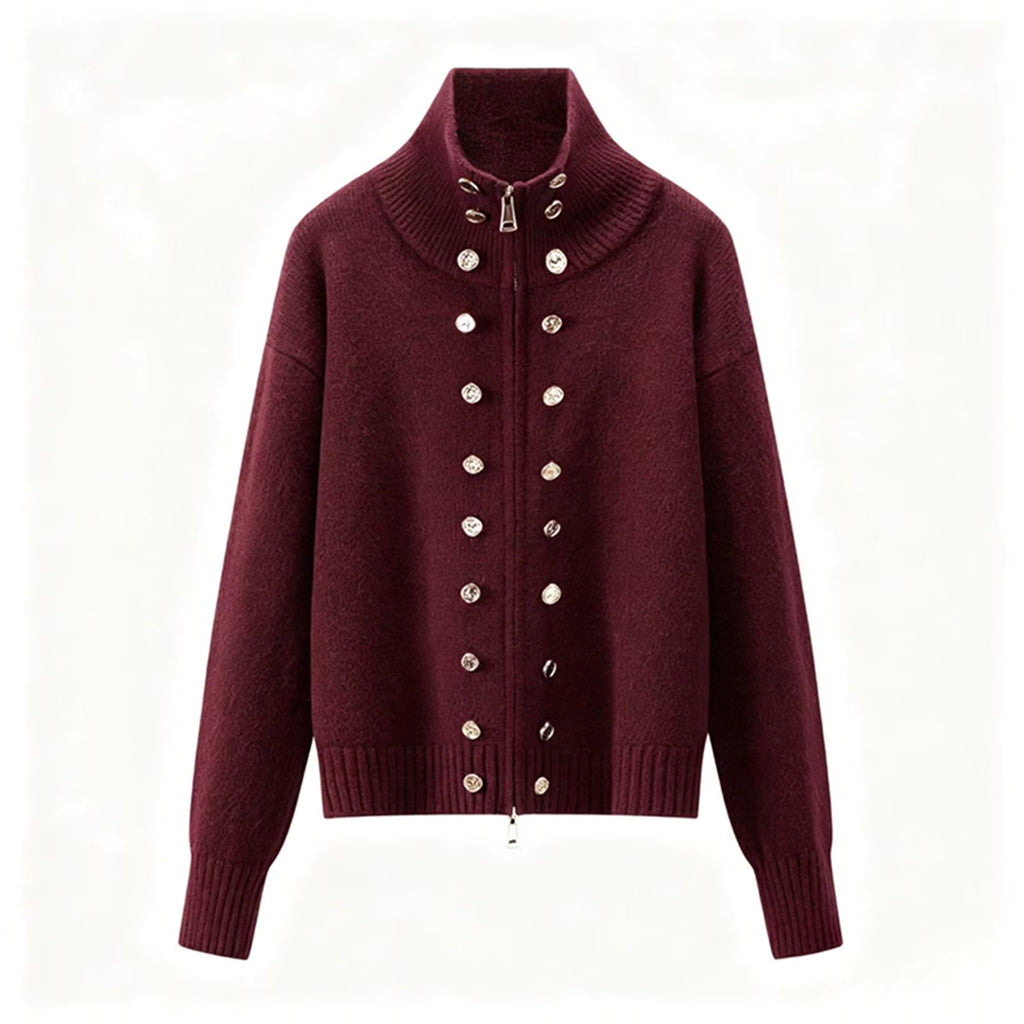 Women's Turtleneck Cardigan Jacket for Cozy Winter Style