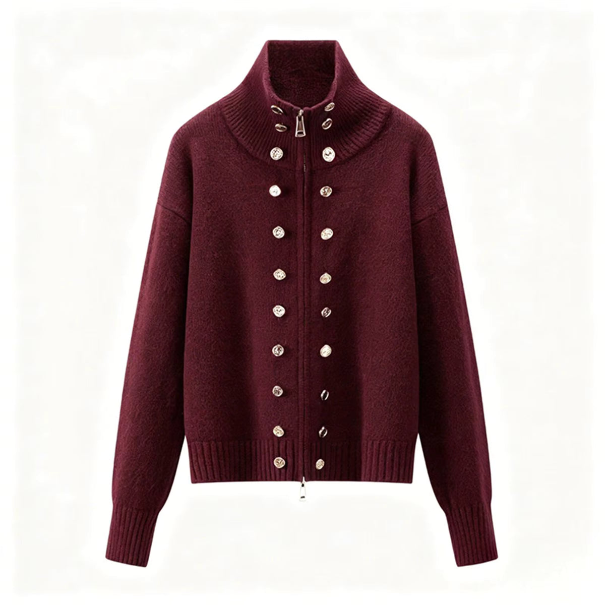 Women's Turtleneck Cardigan Jacket for Cozy Winter Style