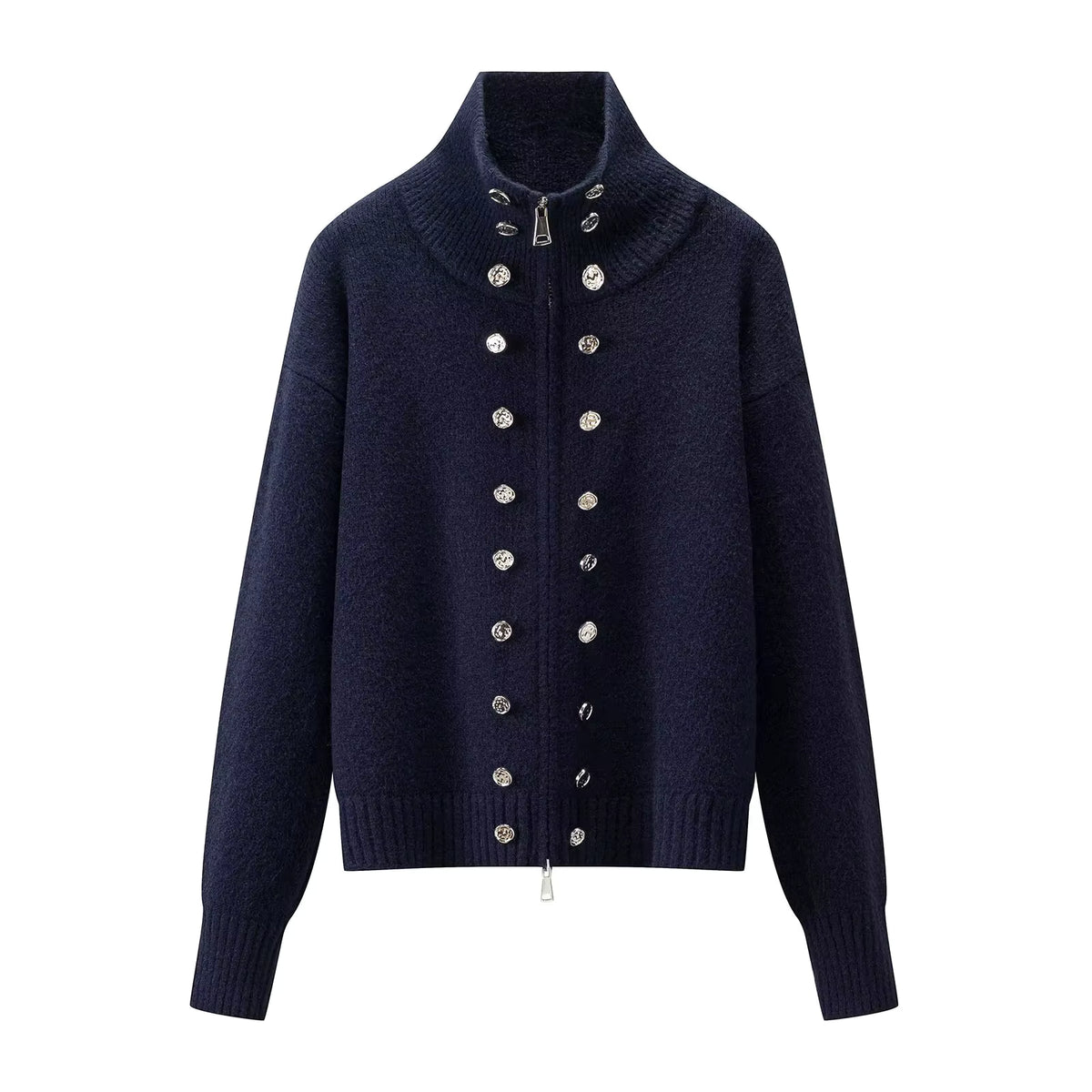 Women's Turtleneck Cardigan Jacket for Cozy Winter Style