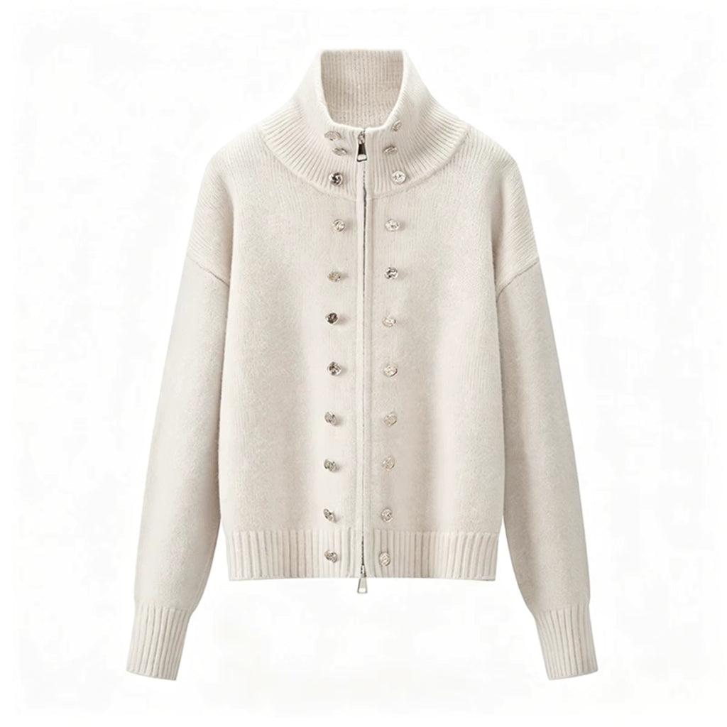 Women's Turtleneck Cardigan Jacket for Cozy Winter Style