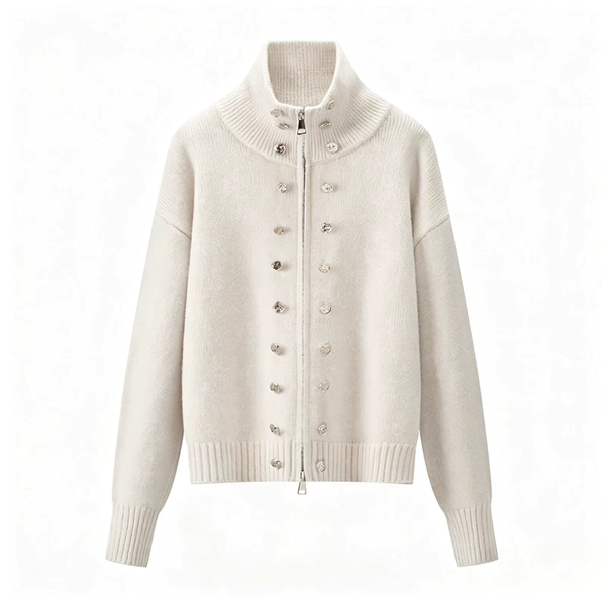 Women's Turtleneck Cardigan Jacket for Cozy Winter Style