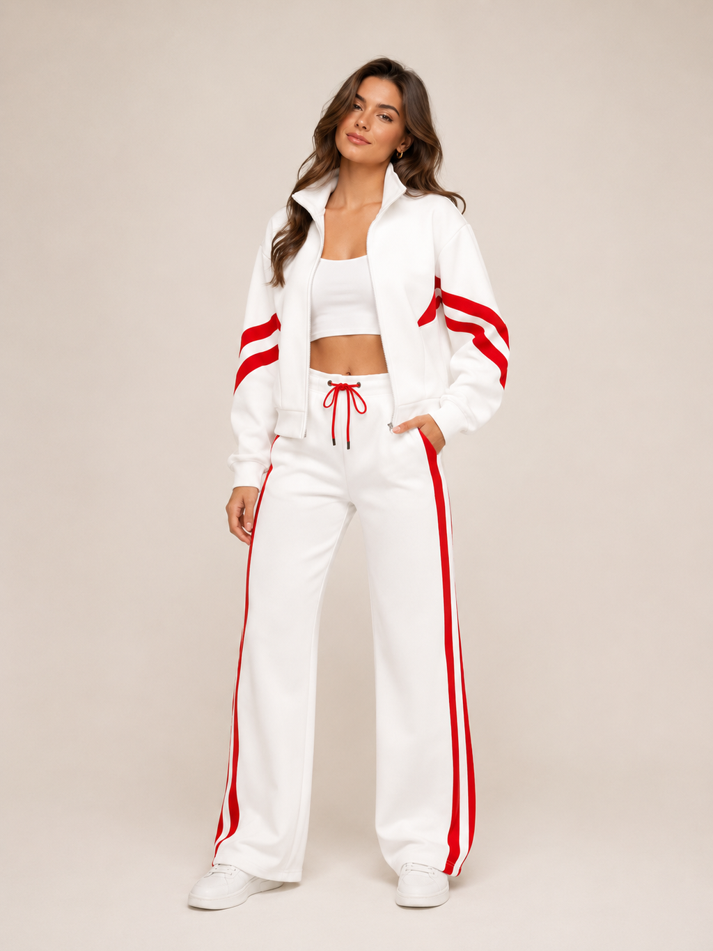 Women's Two-Piece Training Set with Stripes