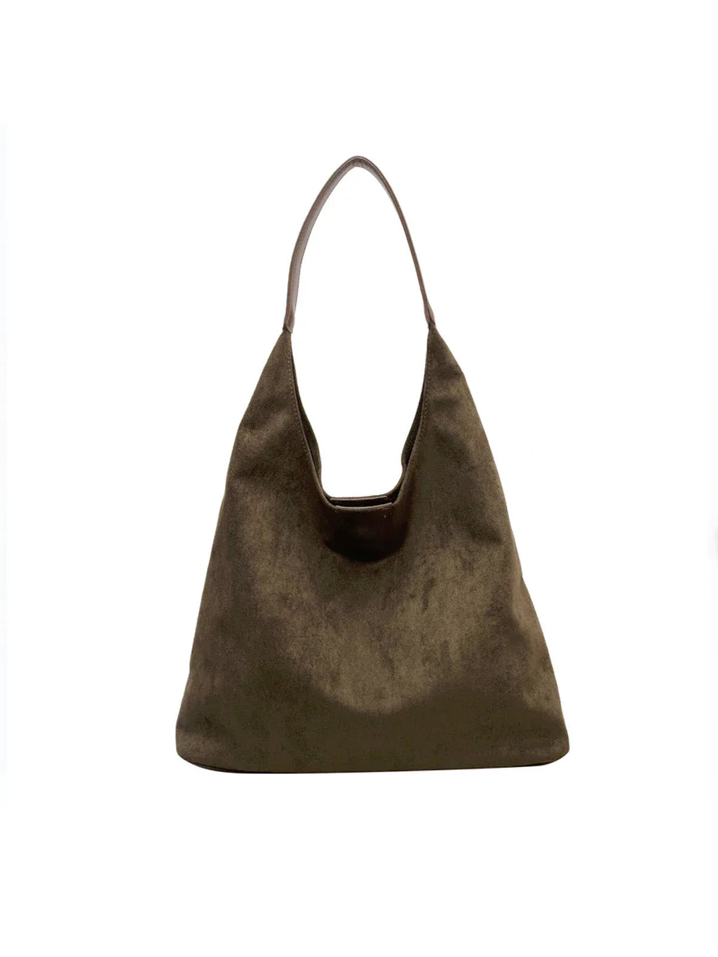 Women's Vegan Suede Tote Bag with Triangular Silhouette