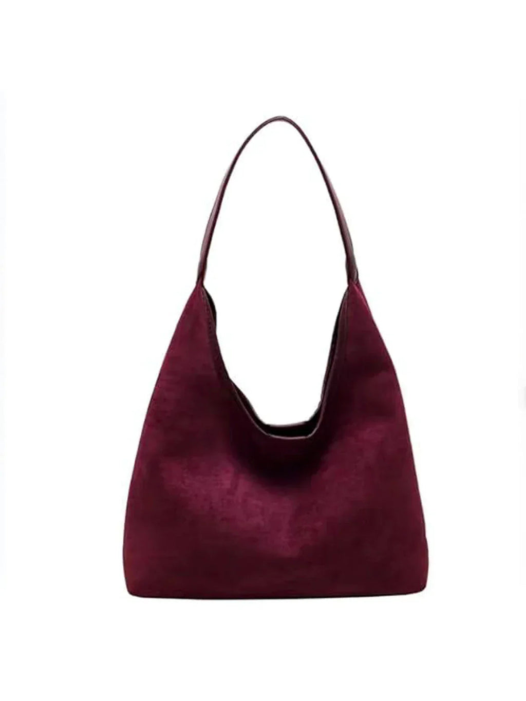 Women's Vegan Suede Tote Bag with Triangular Silhouette