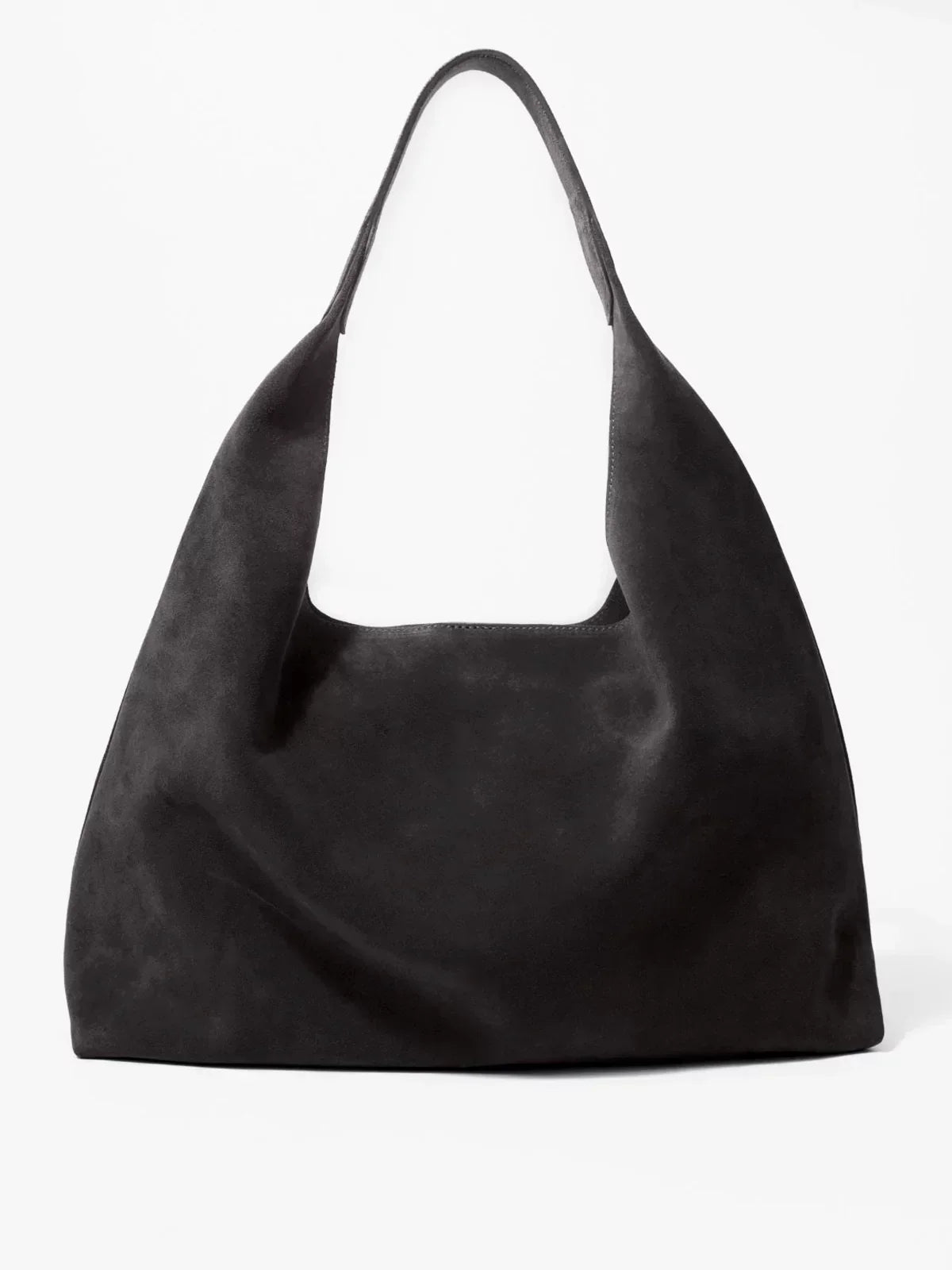 Women's Vegan Suede Tote Bag with Triangular Silhouette