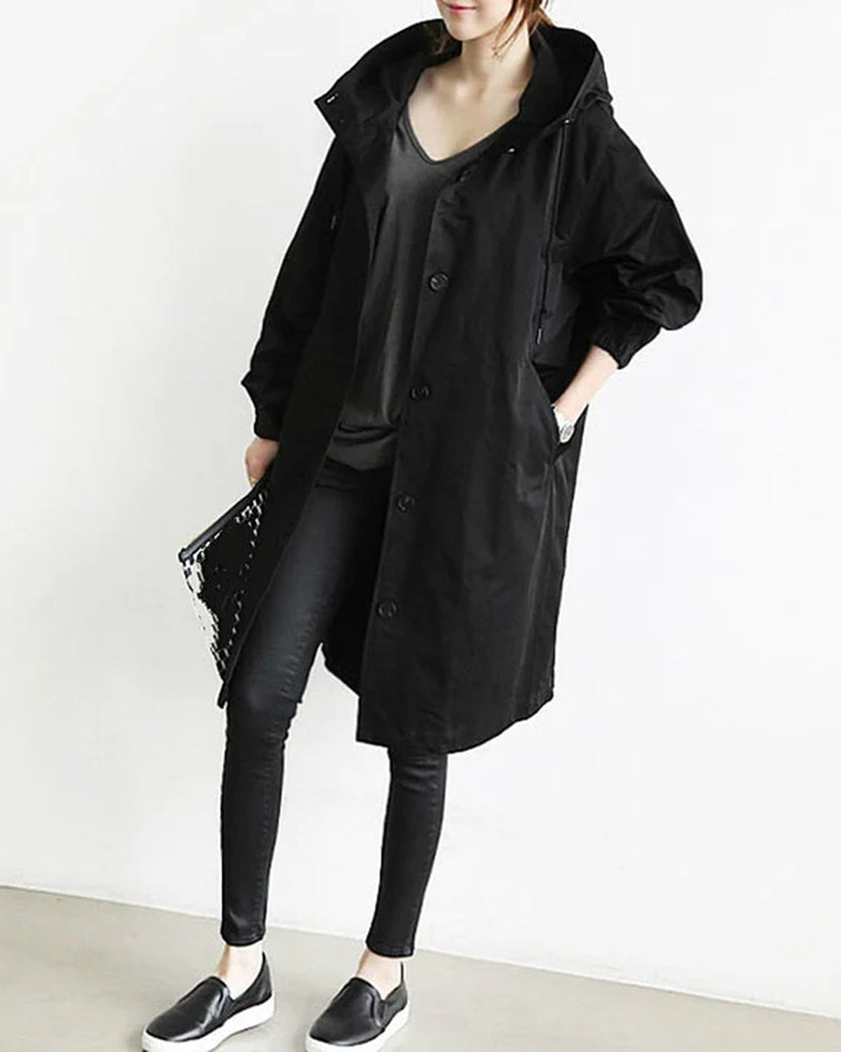 Women's Waterproof Raincoat with Adjustable Hood