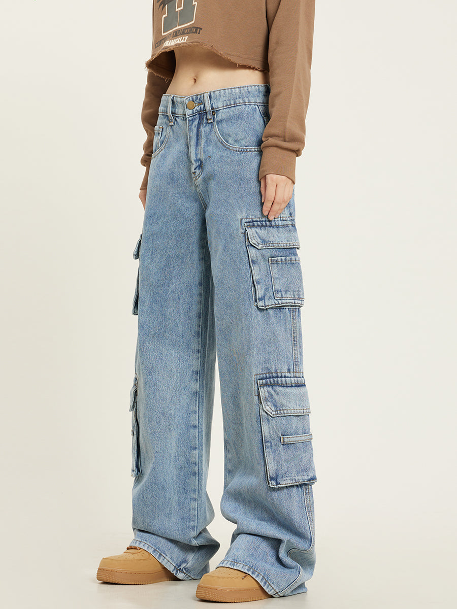 Women's Wide Leg Cargo Jeans