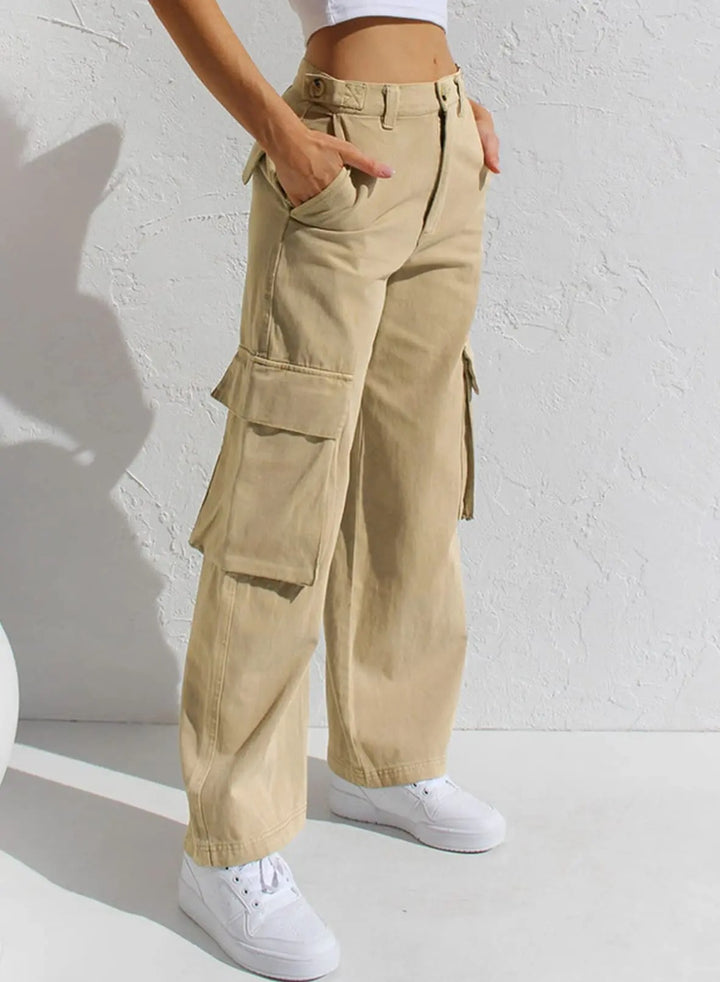 Women's Wide Leg Cargo Trousers