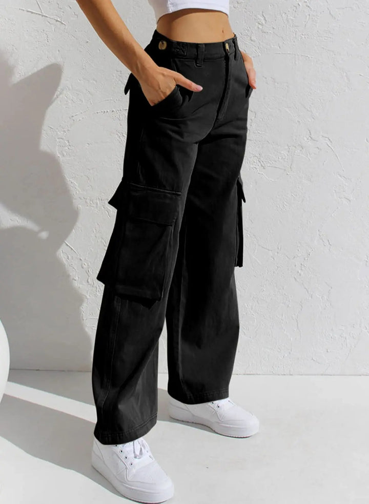 Women's Wide Leg Cargo Trousers