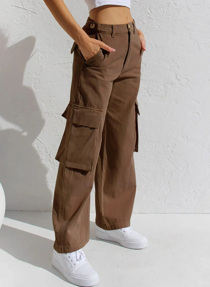Women's Wide Leg Cargo Trousers