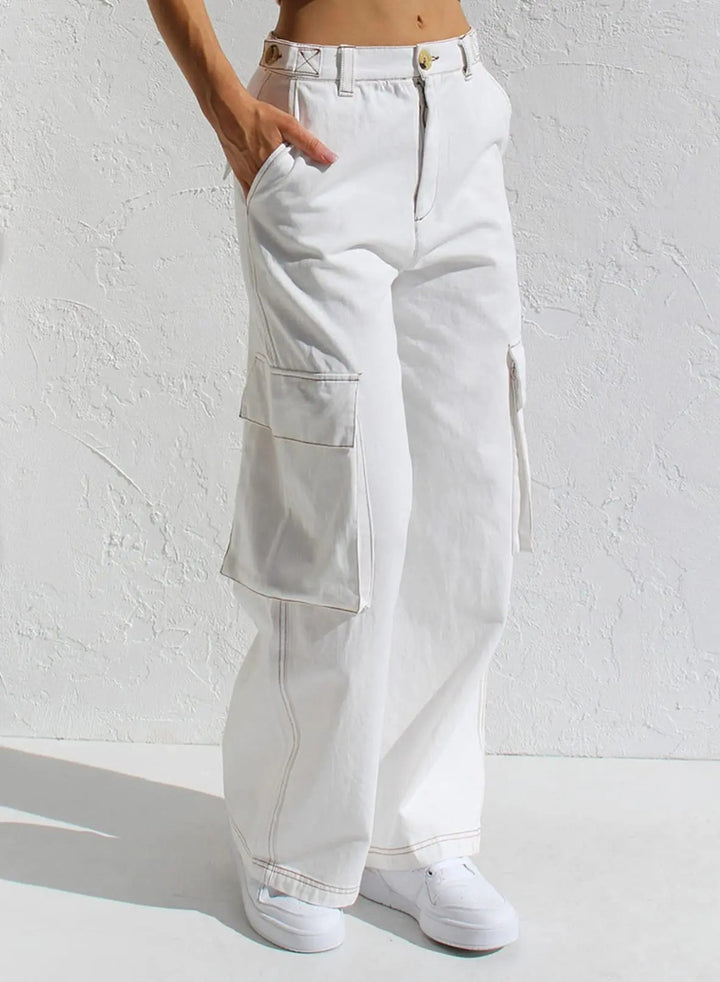 Women's Wide Leg Cargo Trousers
