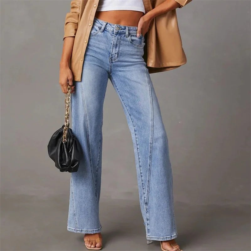 Women's Wide Leg Jeans - High Waist, Comfortable Fit