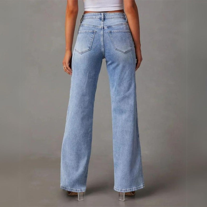 Women's Wide Leg Jeans - High Waist, Comfortable Fit