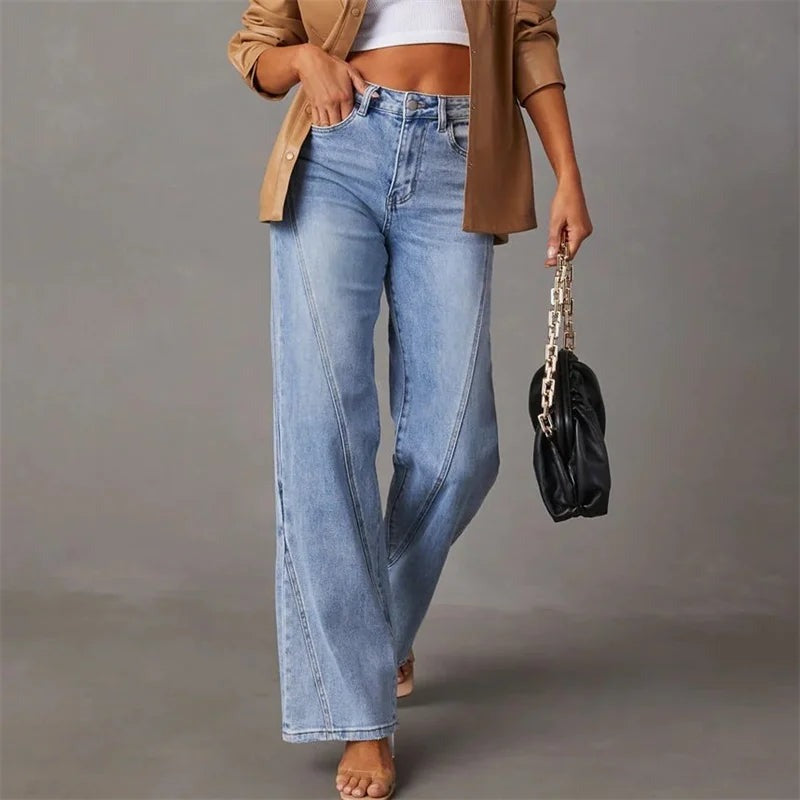 Women's Wide Leg Jeans - High Waist, Comfortable Fit