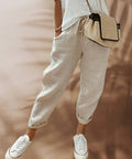 Women's Wide Leg Linen Trousers