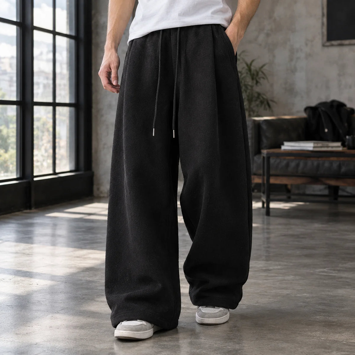 Women's Wide Leg Pants with Drawstring Waist 0