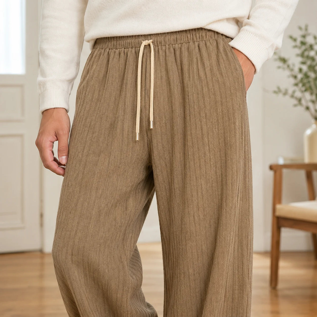 Women's Wide Leg Pants with Drawstring Waist 1