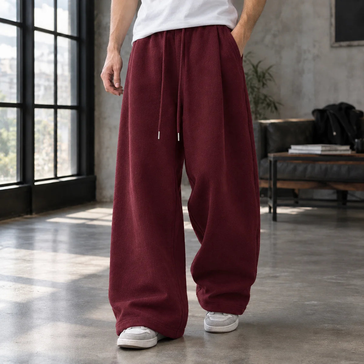 Women's Wide Leg Pants with Drawstring Waist 3
