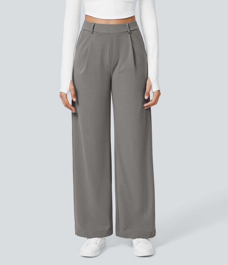 Women's Wide Leg Trousers - Elegant High Waist Palazzo Pants