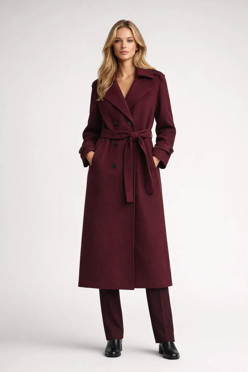 Women's Autumn Coat – Elegant Fitted Design with Belt