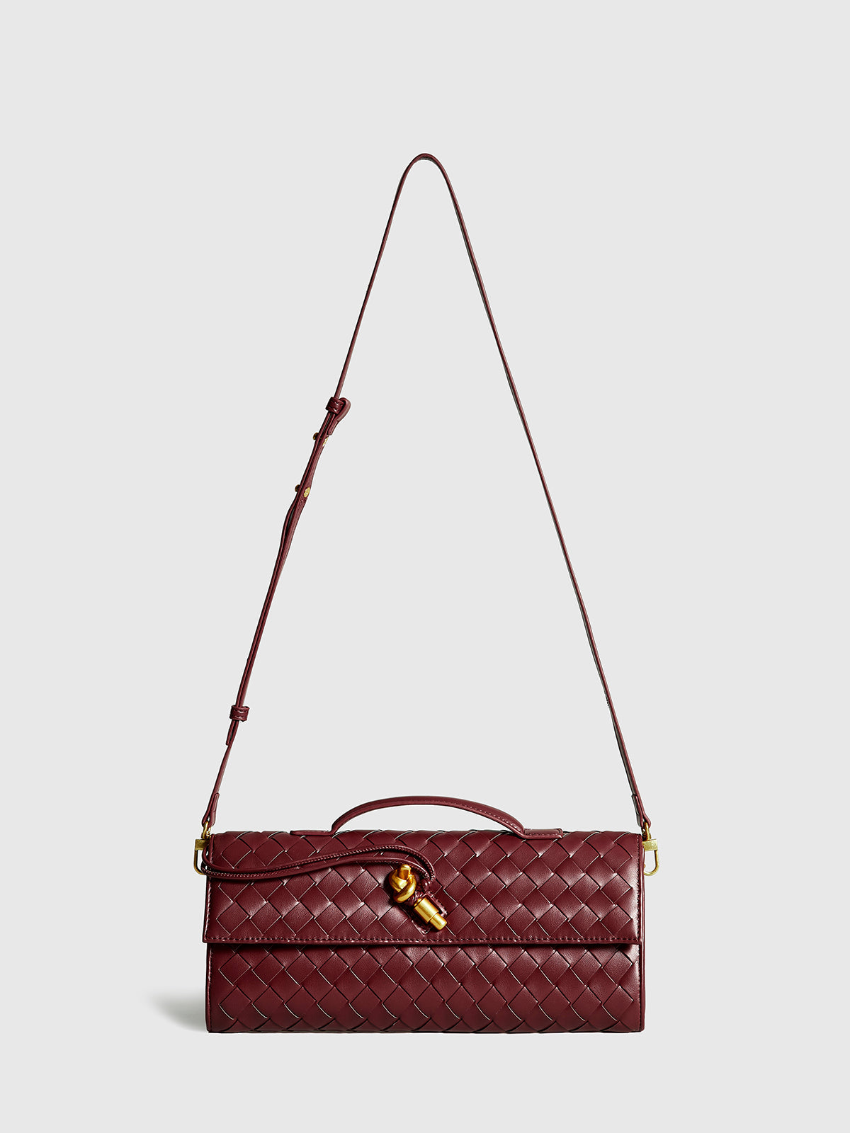 Women's Woven Flap Clutch Handbag