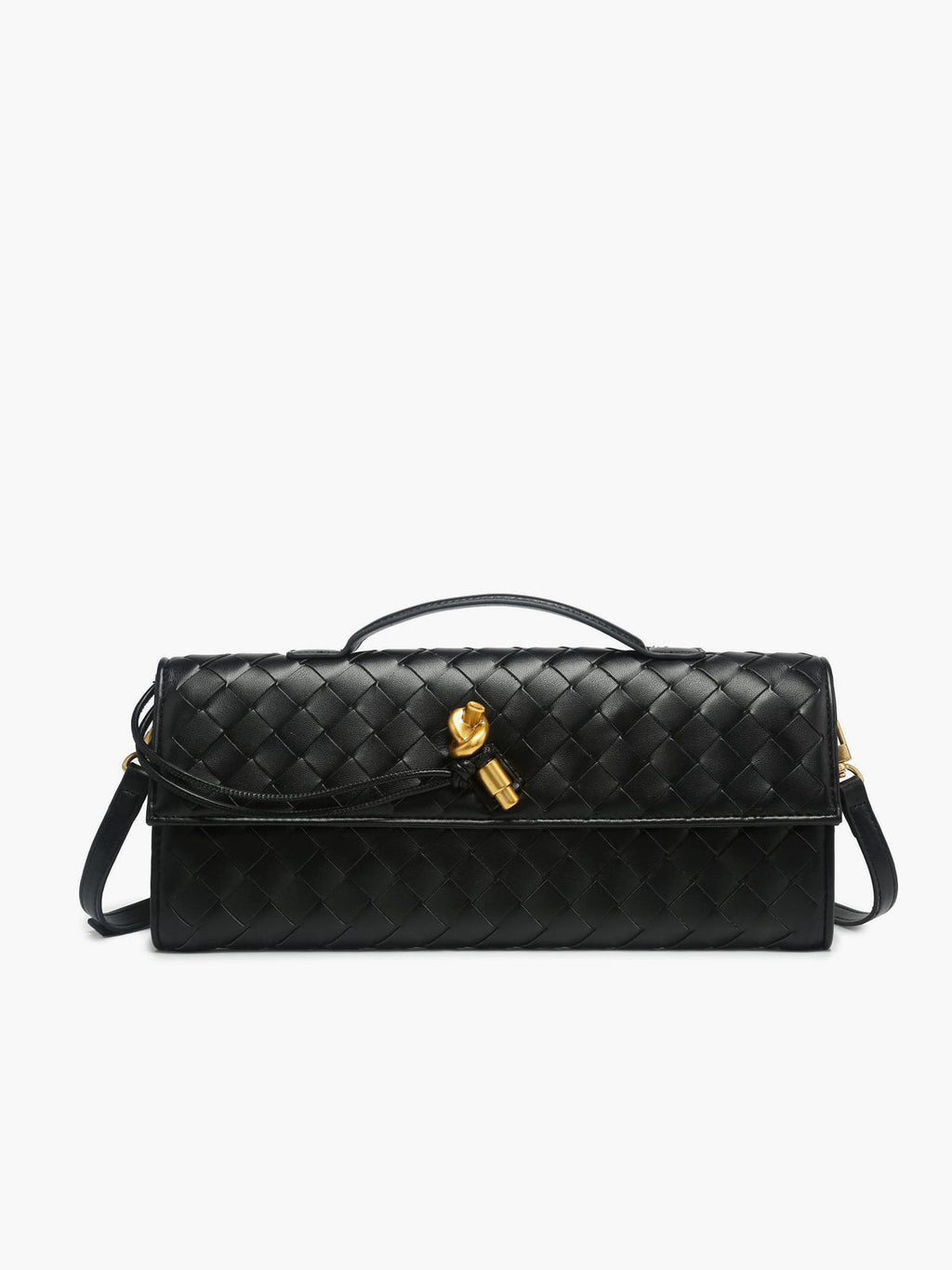 Women's Woven Flap Clutch Handbag