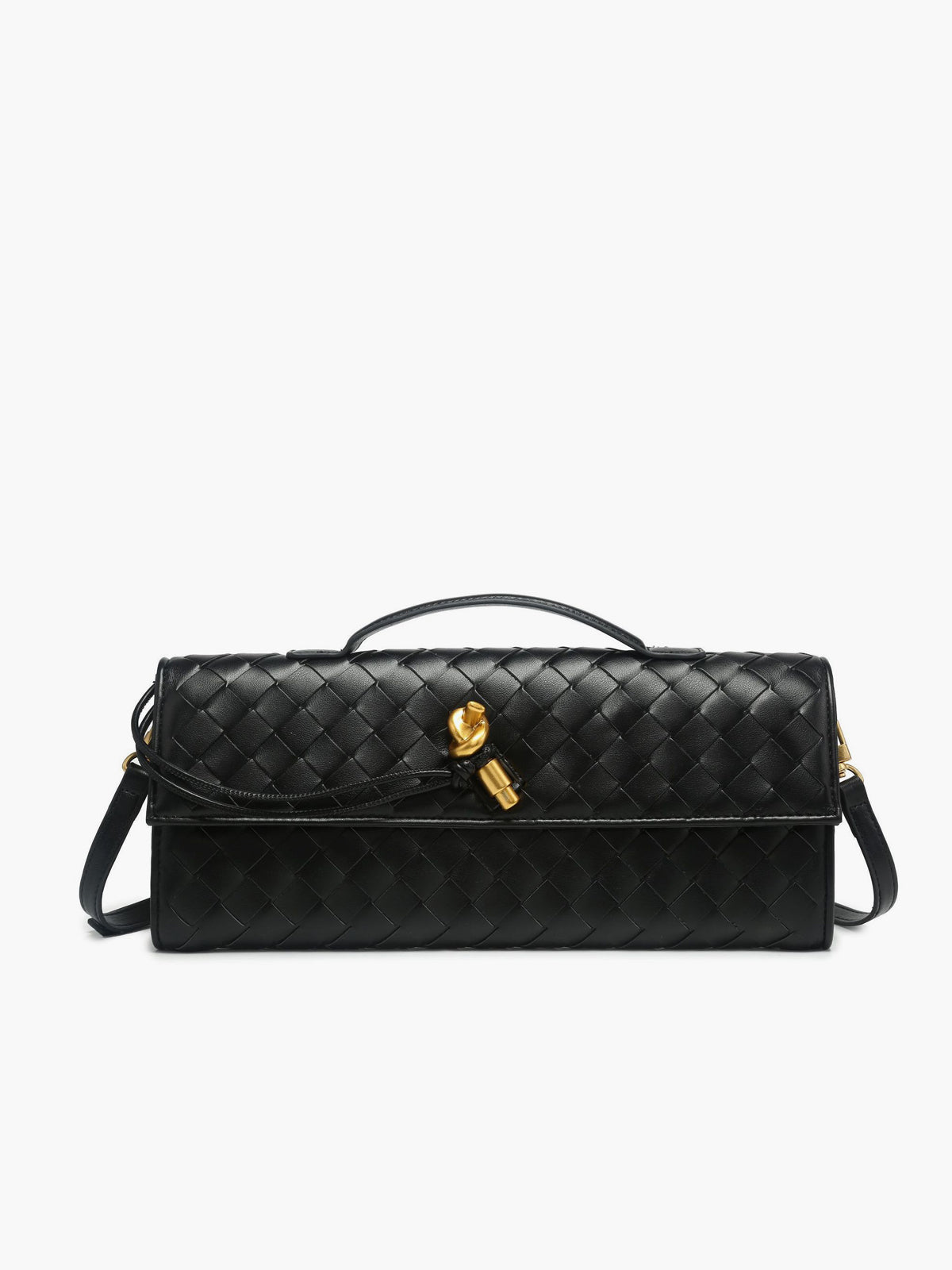 Women's Woven Flap Clutch Handbag