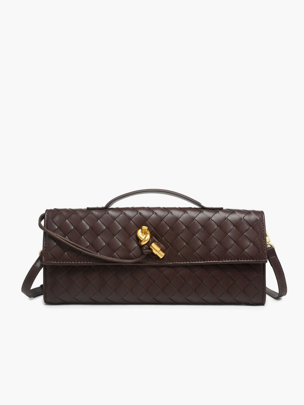 Women's Woven Flap Clutch Handbag