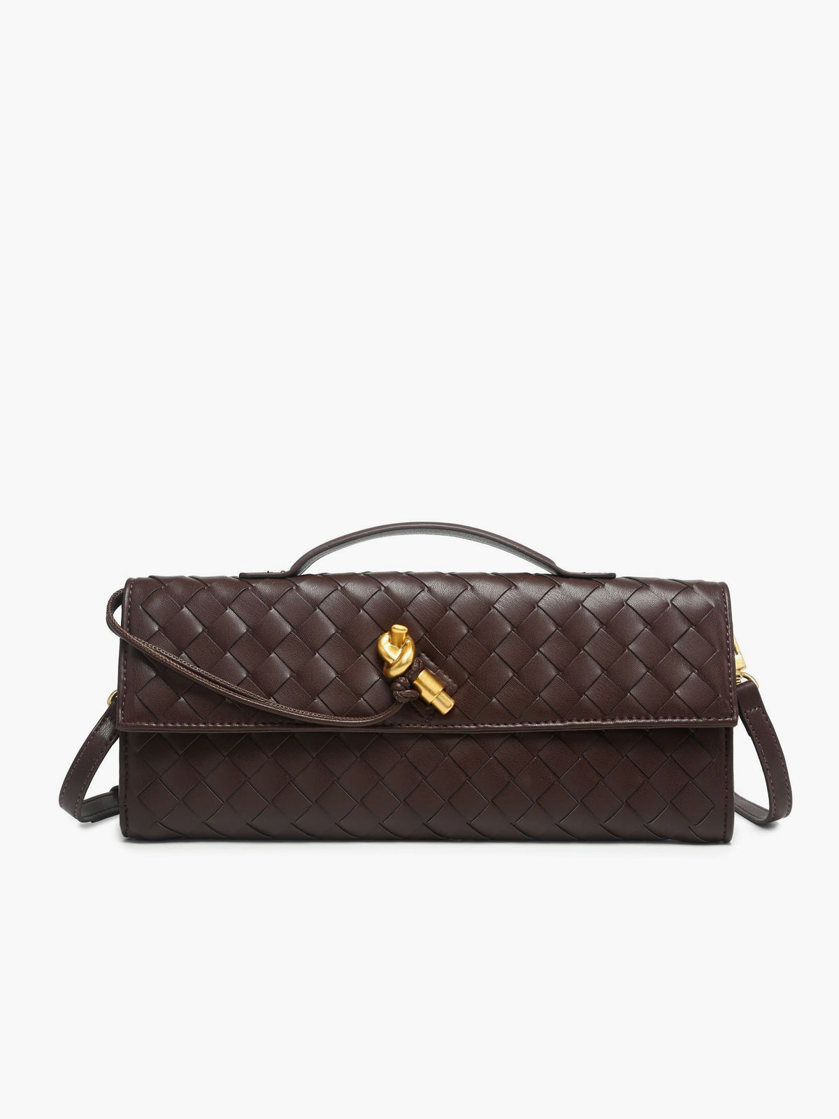 Women's Woven Flap Clutch Handbag