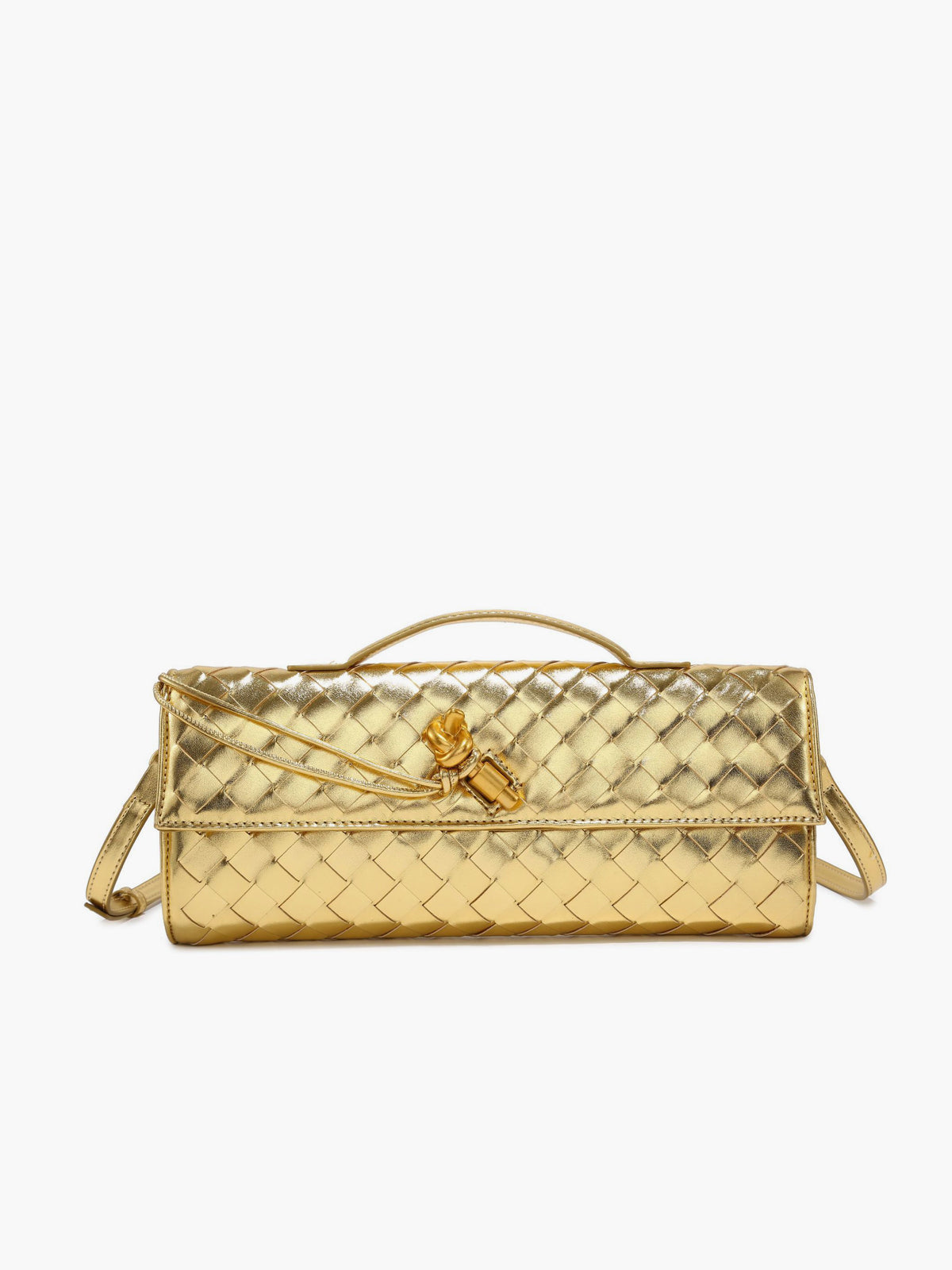 Women's Woven Flap Clutch Handbag