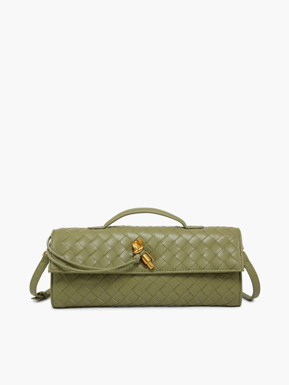 Women's Woven Flap Clutch Handbag