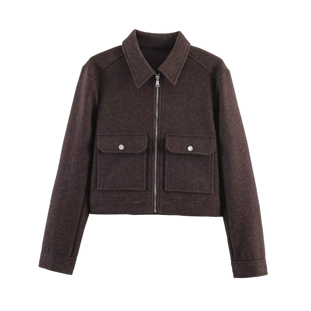 Women's Tweet Long Sleeve Jacket for Casual Wear