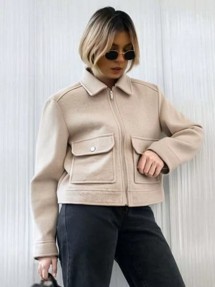 Women's Tweet Long Sleeve Jacket for Casual Wear