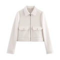 Women's Tweet Long Sleeve Jacket for Casual Wear