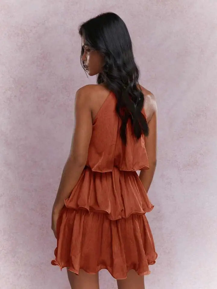 Women's Sleeveless Ruffled Midi Dress