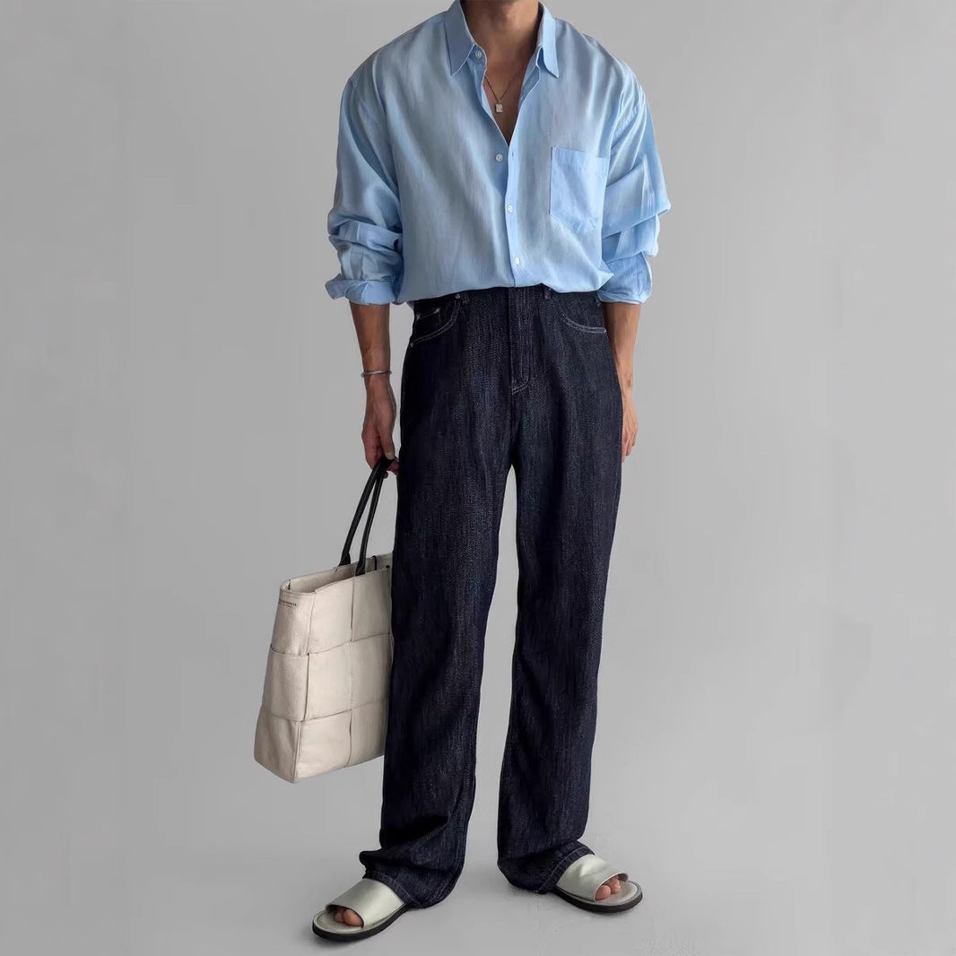Men's Pocket Design Work Shirt Coat for Casual and Professional Wear