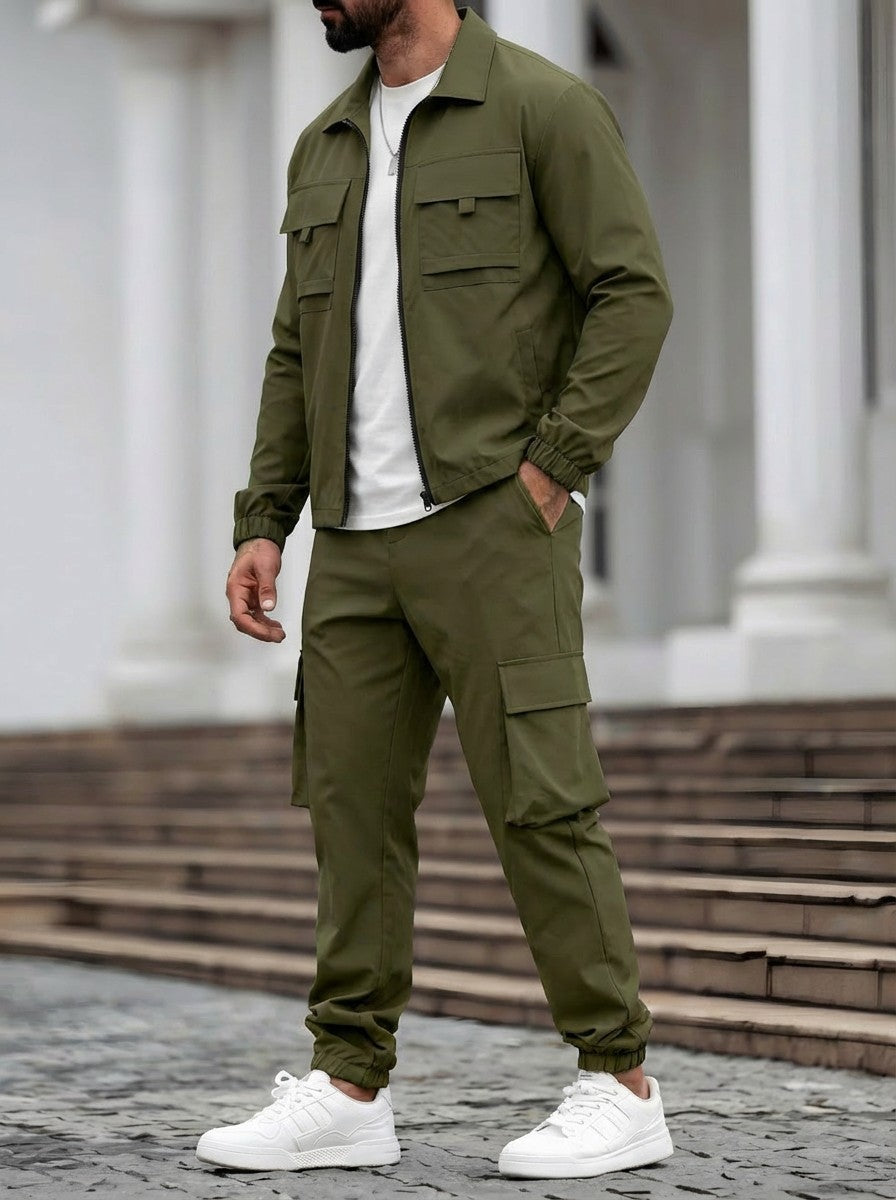 Mens Tactical Cargo Set with Jacket and Pants