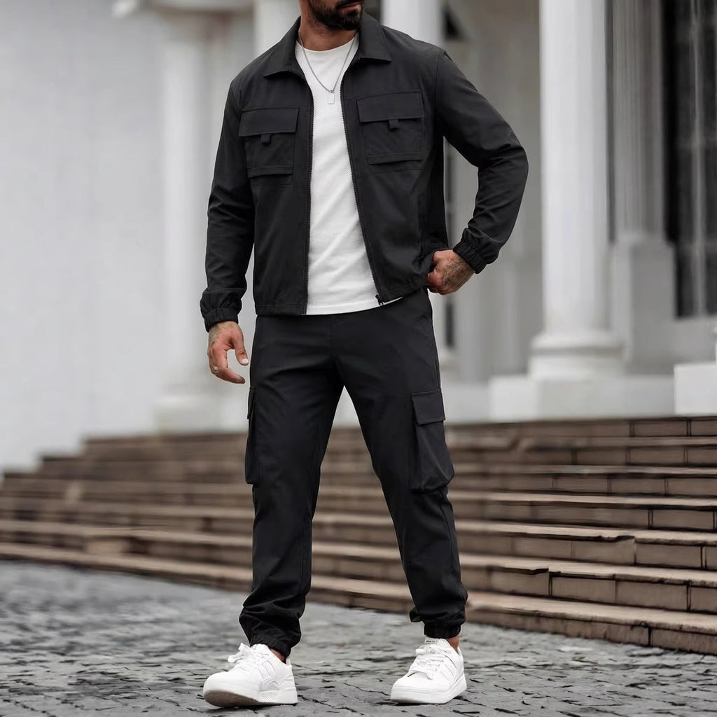 Mens Tactical Cargo Set with Jacket and Pants